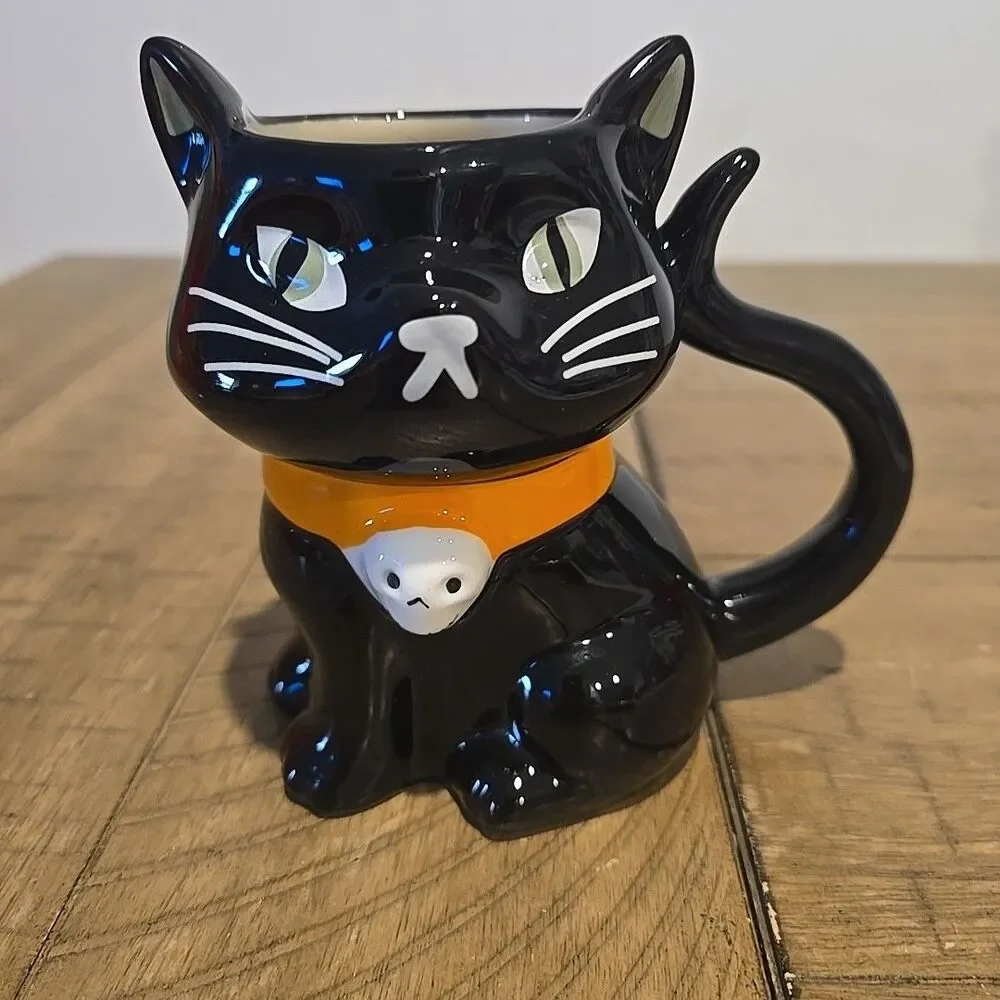 Halloween Figural Black Cat Mug Hyde and EEK! Boutique 12 fl oz (NEW)